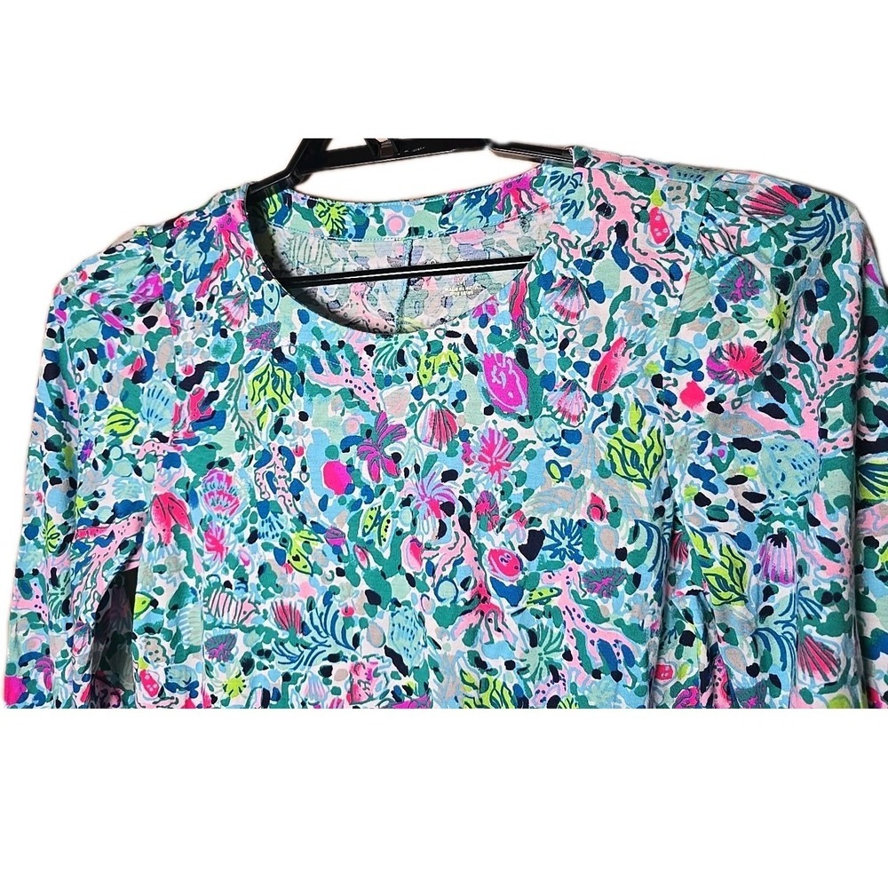 Lilly Pulitzer Tropical Ocean Shell Print Tunic Top Size Medium Style 008783 t10 - Picture 3 of 8